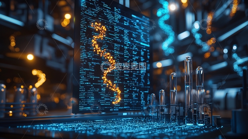 高清大图下载【趣麦麦图】科技感电脑屏幕前的金属