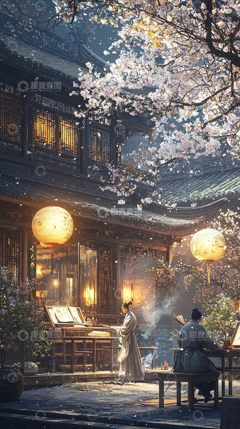 高清大图下载【趣麦麦图】古风古韵庭院