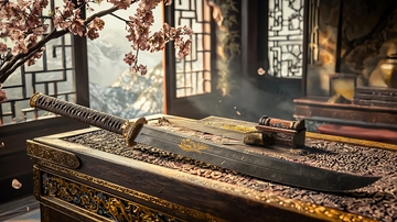 古色古香的宝剑陈设