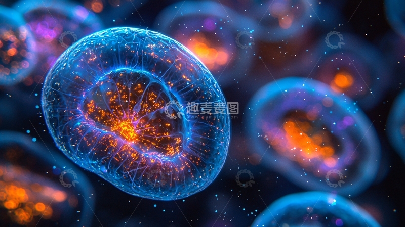 高清大图下载【趣麦麦图】细胞样发光球体