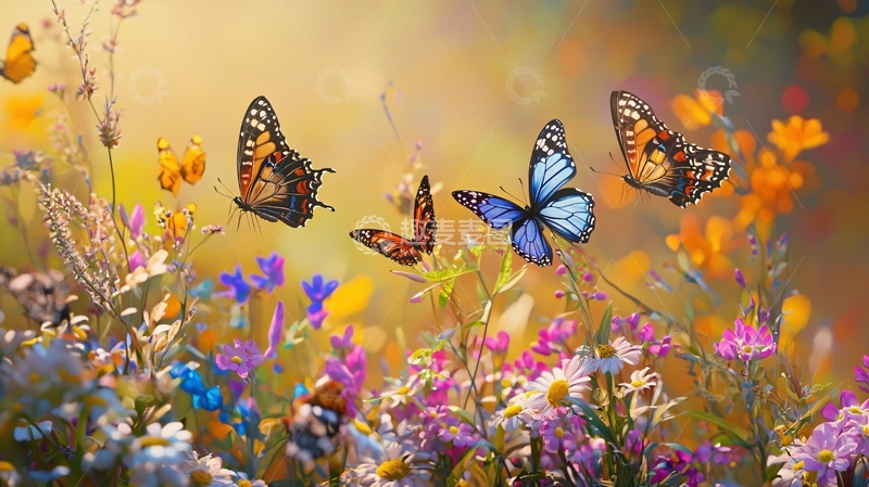 高清大图下载【趣麦麦图】蝴蝶花海