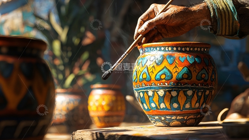 高清大图下载【趣麦麦图】手工陶器制作