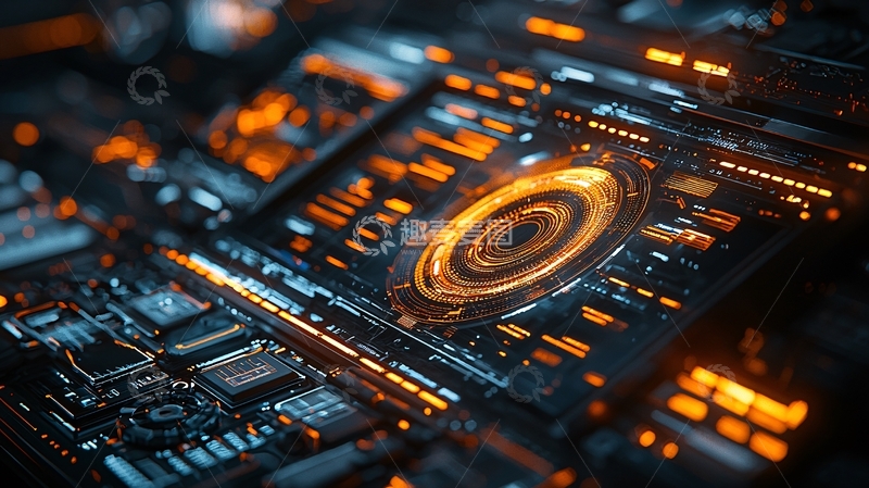 高清大图下载【趣麦麦图】高科技电路板发光细节