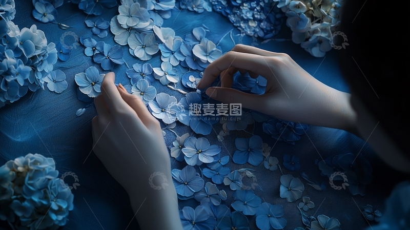 高清大图下载【趣麦麦图】蓝紫色绣球花