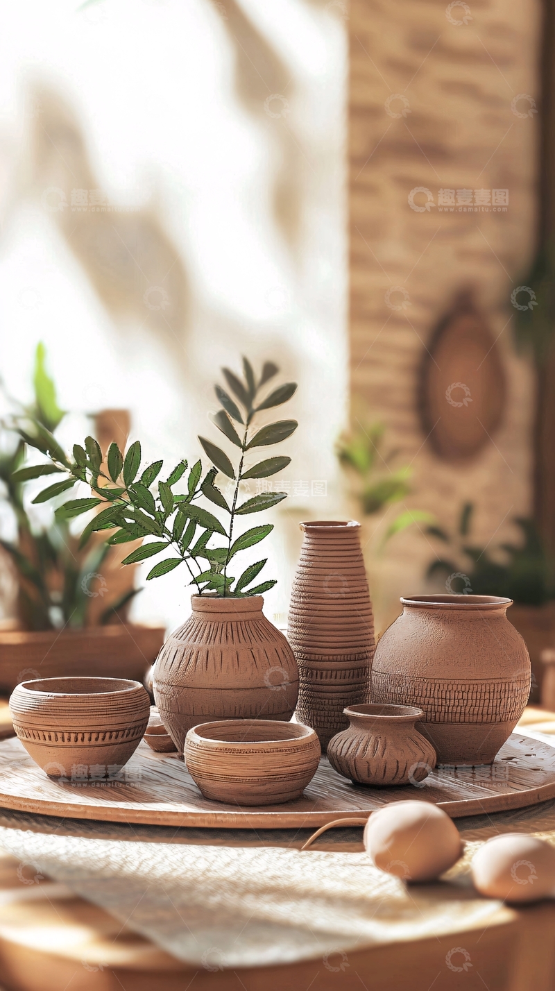 高清大图下载【趣麦麦图】陶器摆件
