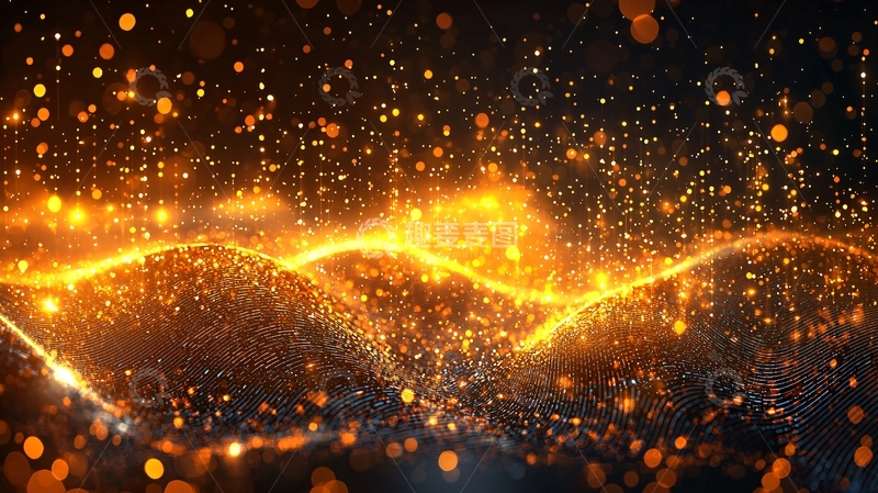 高清大图下载【趣麦麦图】金色粒子光束背景