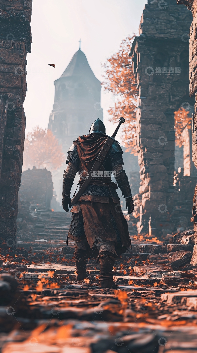 高清大图下载【趣麦麦图】骑士背影