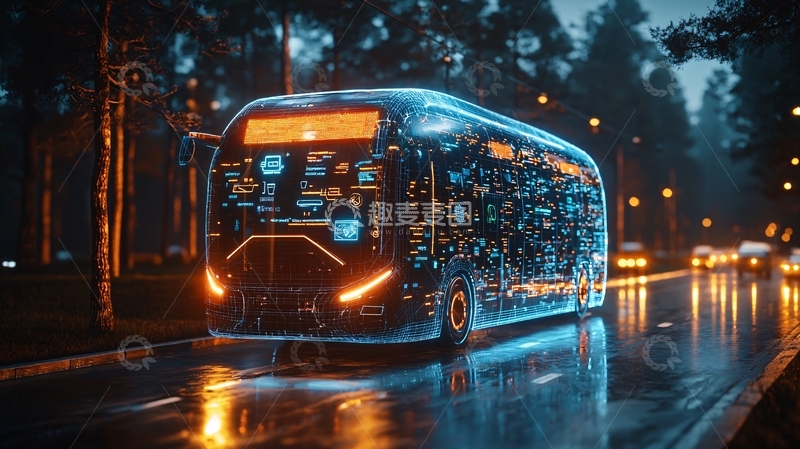 高清大图下载【趣麦麦图】未来感公交车