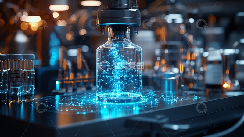 高清大图下载【趣麦麦图】实验室内发光的蓝色药剂