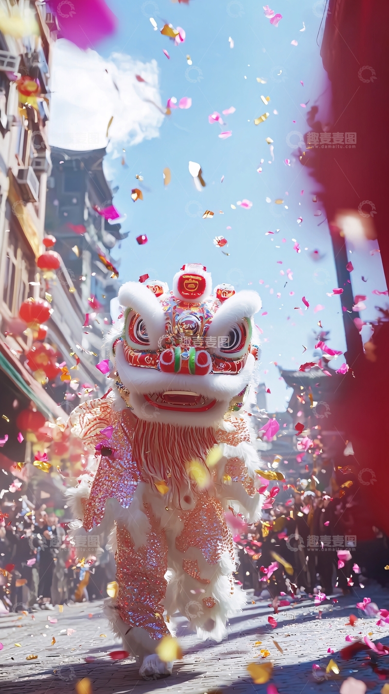 高清大图下载【趣麦麦图】舞狮表演