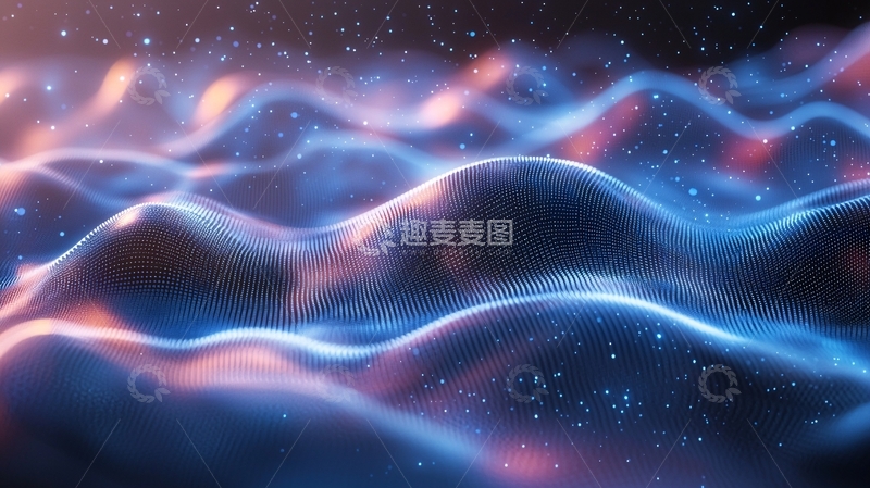 高清大图下载【趣麦麦图】蓝色星空波浪纹理背景