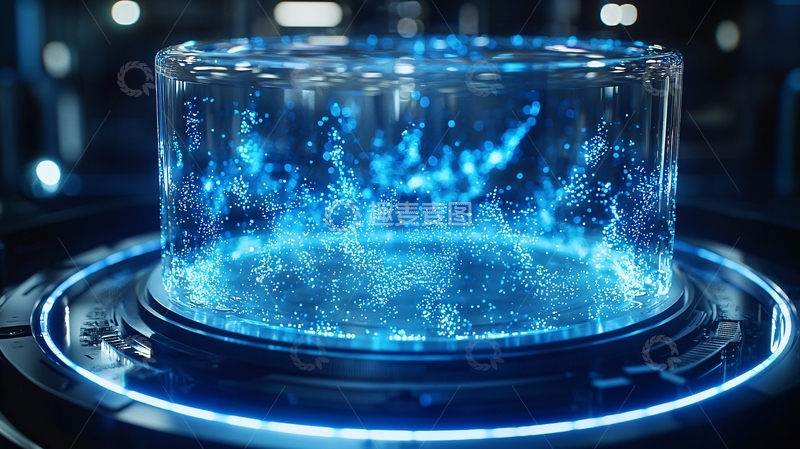 高清大图下载【趣麦麦图】容器内蓝色液体闪烁