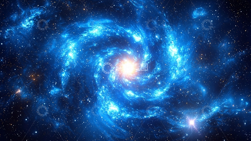 高清大图下载【趣麦麦图】蓝色漩涡星系