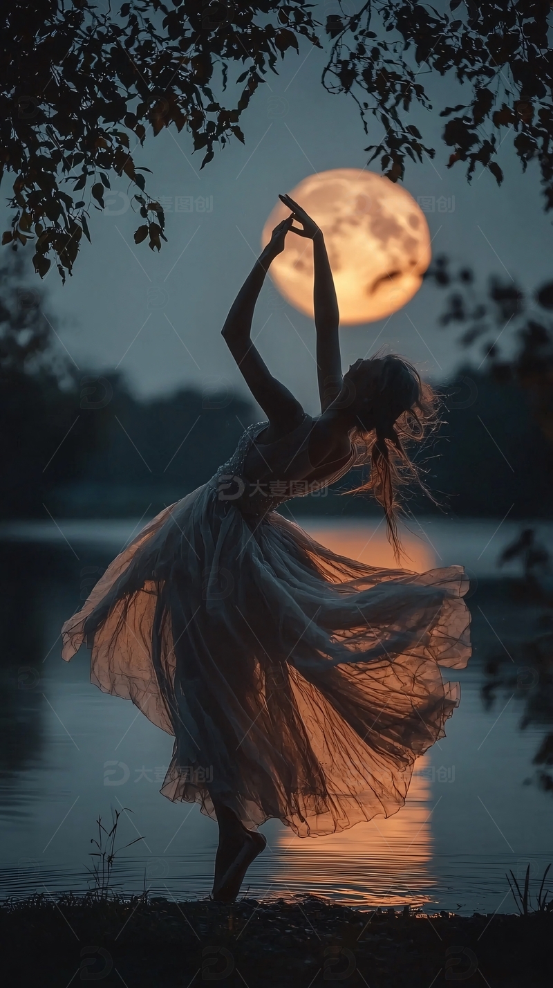 月光下跳舞的女子