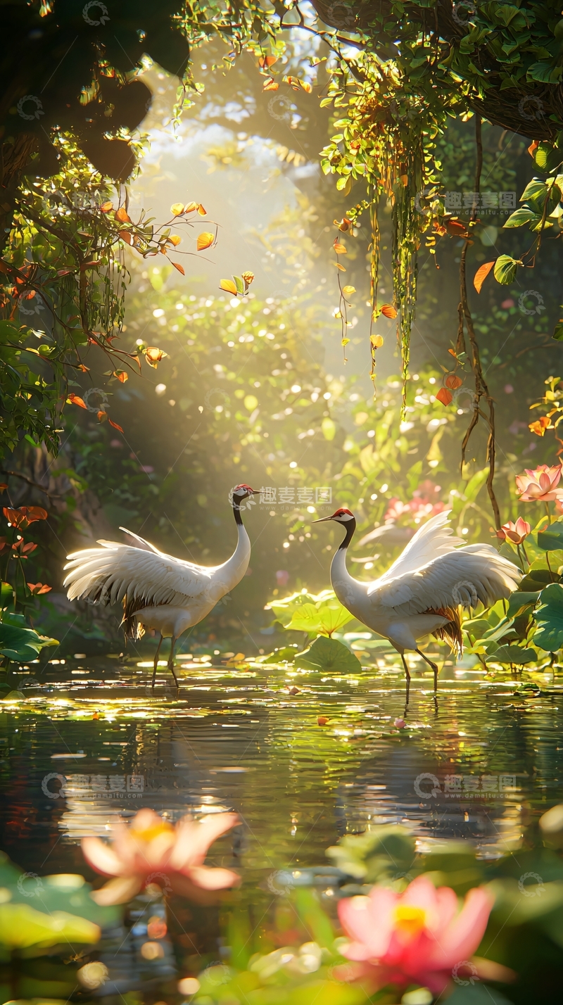 高清大图下载【趣麦麦图】仙鹤