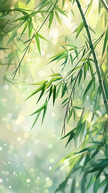 阳光下的翠竹