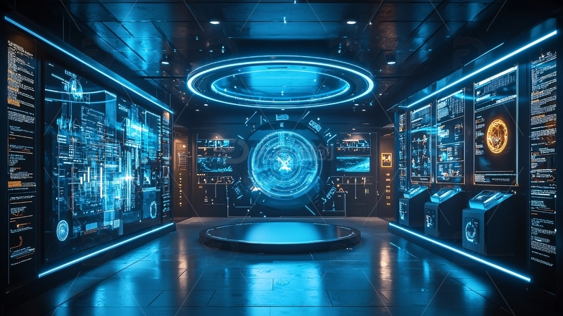 高清大图下载【趣麦麦图】未来科技控制室