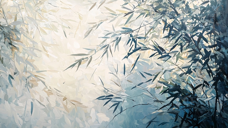 高清大图下载【趣麦麦图】水墨竹叶