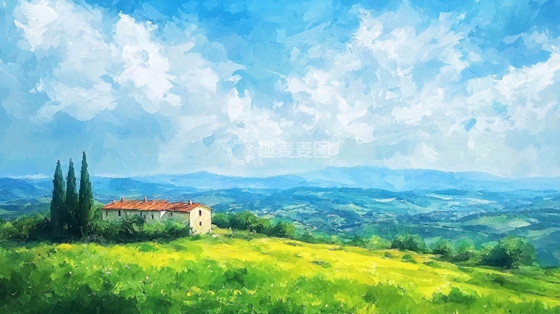 高清大图下载【趣麦麦图】田园风光油画