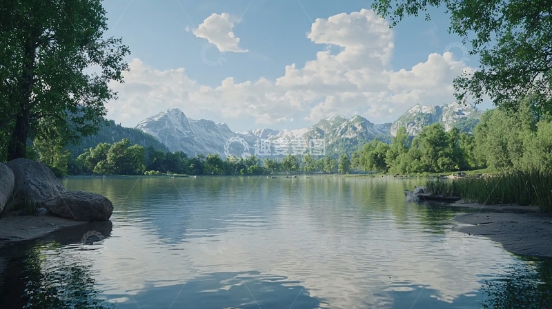 高清大图下载【趣麦麦图】湖光山色