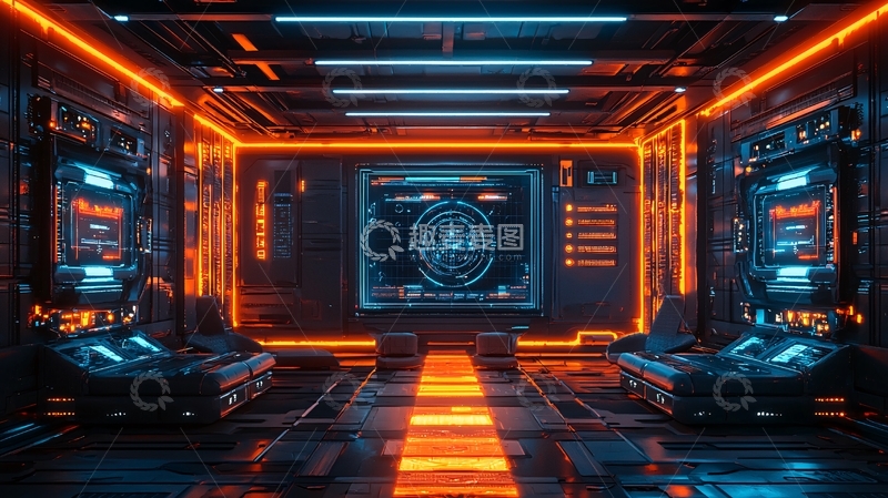 高清大图下载【趣麦麦图】未来科技感控制室