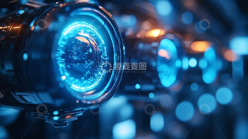 高清大图下载【趣麦麦图】未来科技感的蓝色眼睛