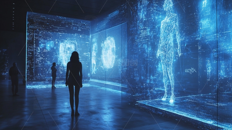 未来科技感展厅的人