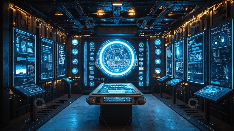 高清大图下载【趣麦麦图】未来科技控制室