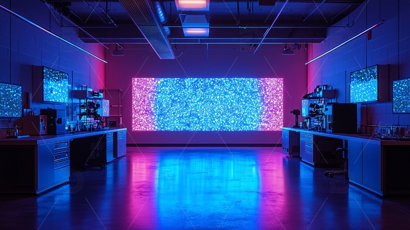高清大图下载【趣麦麦图】科技感实验室与霓虹灯显示屏
