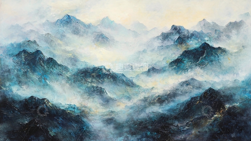 高清大图下载【趣麦麦图】云雾缭绕的群山