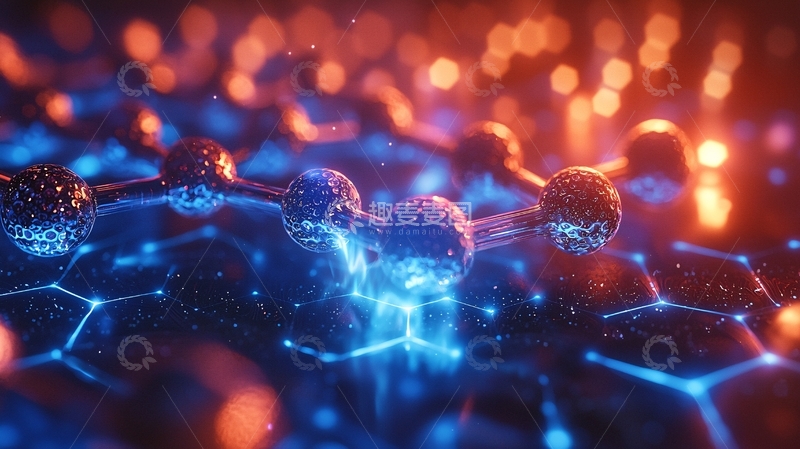 高清大图下载【趣麦麦图】分子结构的抽象艺术图