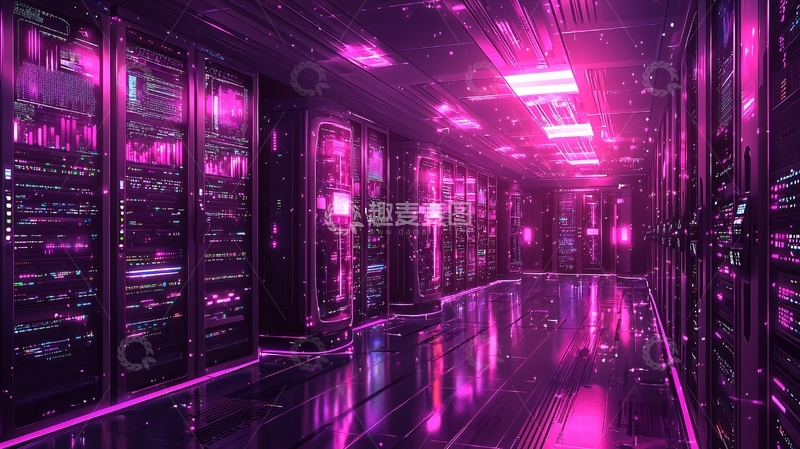 高清大图下载【趣麦麦图】紫色机房走廊