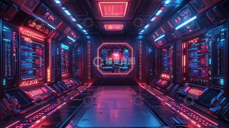 高清大图下载【趣麦麦图】未来科技感的走廊