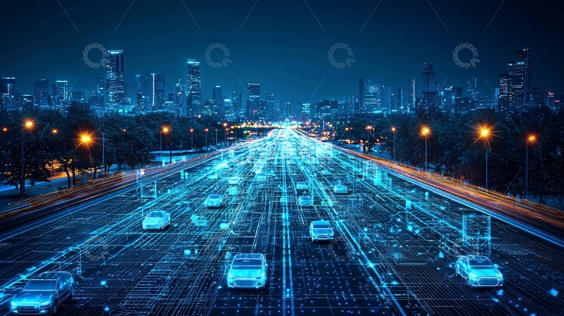 高清大图下载【趣麦麦图】未来城市道路数字交通