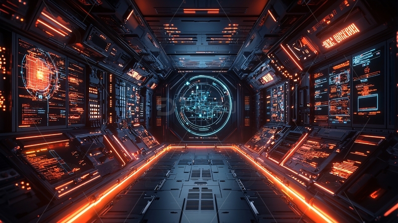 高清大图下载【趣麦麦图】科幻飞船内部走廊