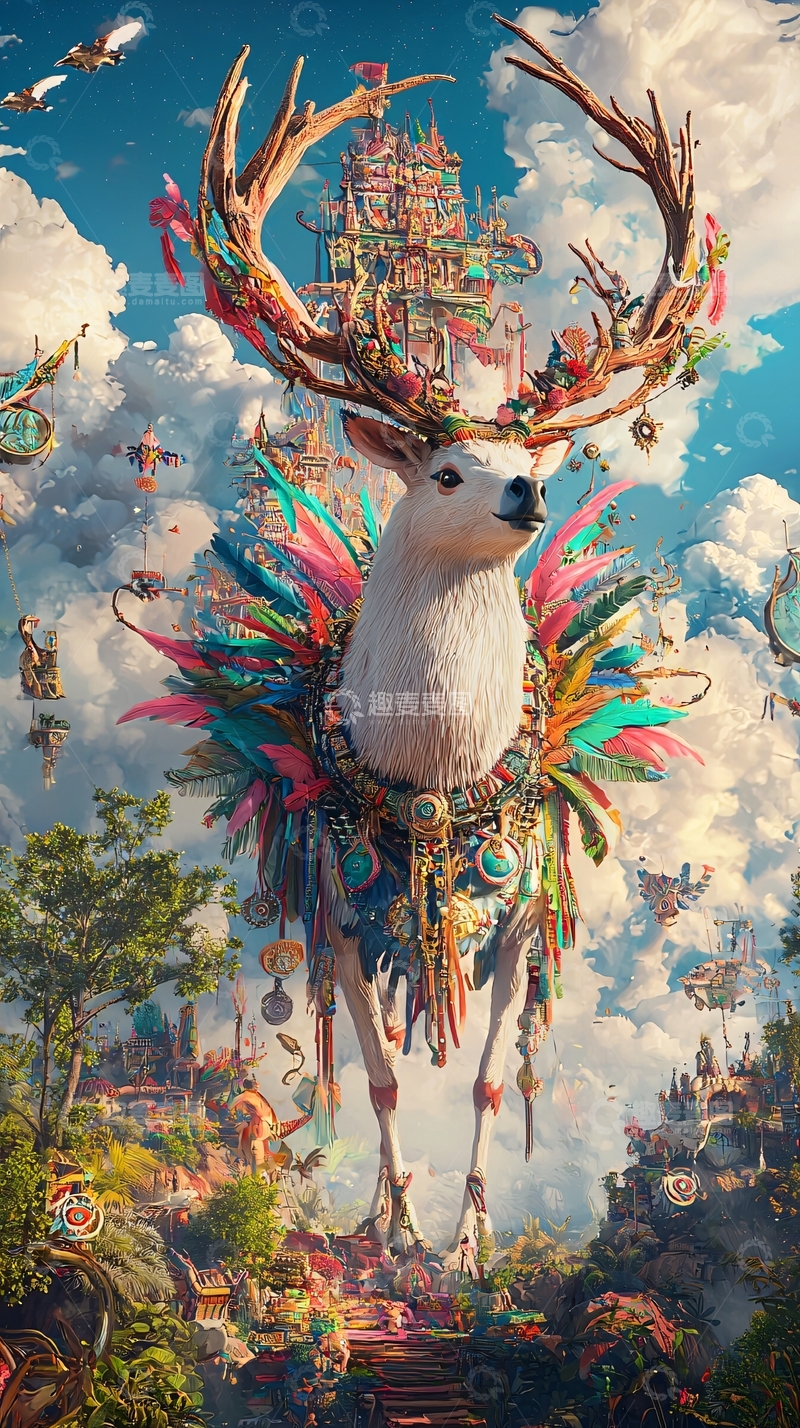 高清大图下载【趣麦麦图】梦幻巨鹿