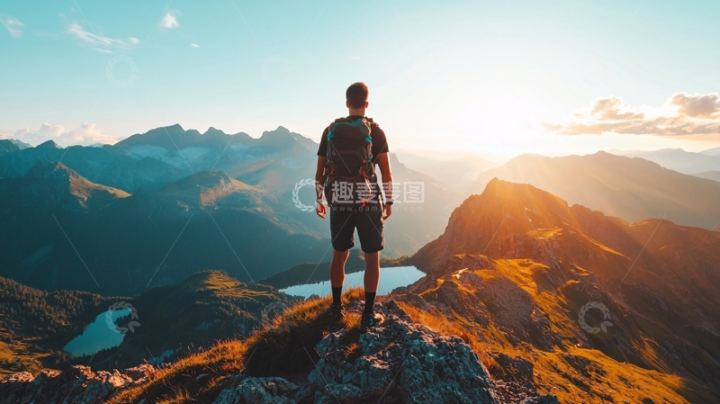 高清大图下载【趣麦麦图】山顶日出