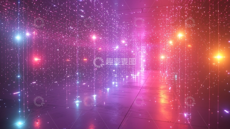 高清大图下载【趣麦麦图】绚丽光线交织的迷幻空间