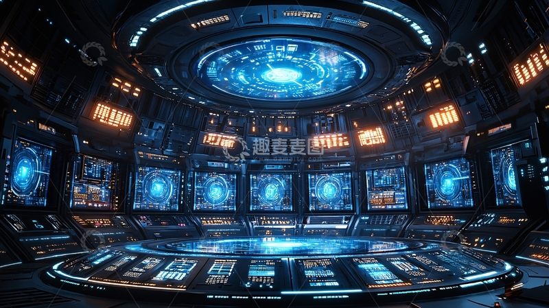 高清大图下载【趣麦麦图】未来科技感控制室