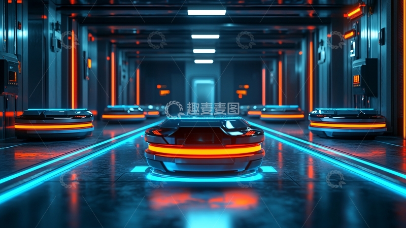 高清大图下载【趣麦麦图】未来科技感走廊内部场景