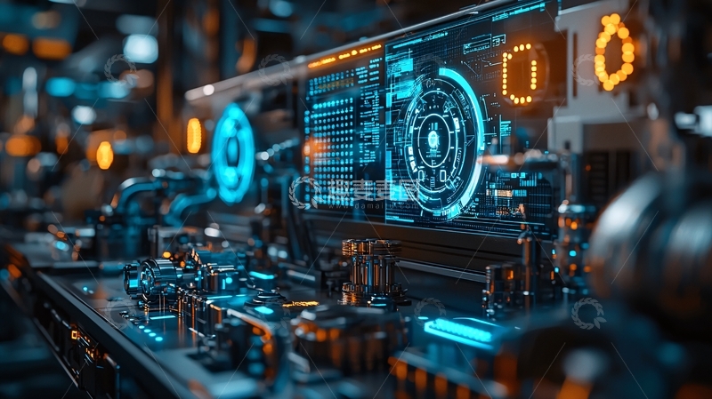 高清大图下载【趣麦麦图】未来工厂自动化产线