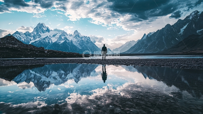 高清大图下载【趣麦麦图】雪山倒影