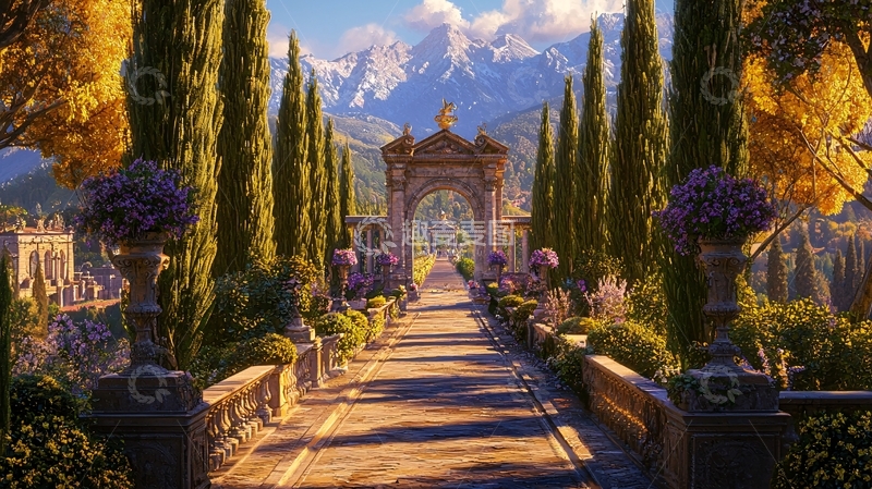 高清大图下载【趣麦麦图】意大利庄园景色