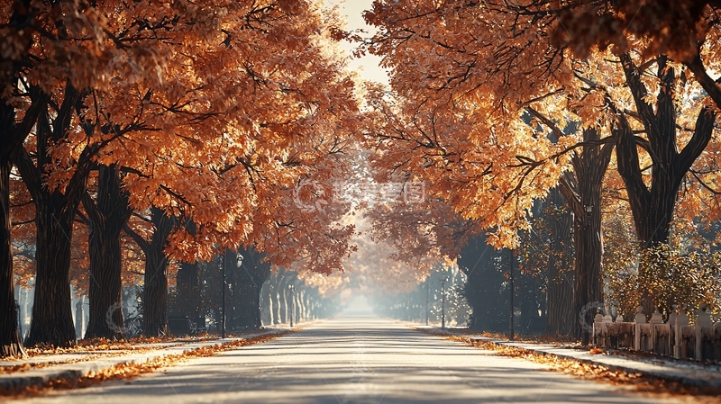 高清大图下载【趣麦麦图】秋日道路