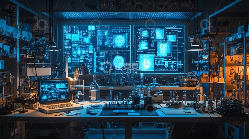 高清大图下载【趣麦麦图】科技感实验室