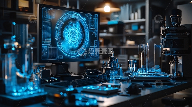 高清大图下载【趣麦麦图】科技感工作台场景