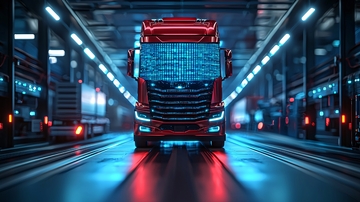 红色卡车科技感内饰