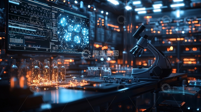 高清大图下载【趣麦麦图】科技感实验室内部