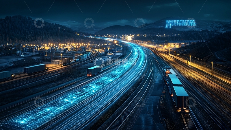 高清大图下载【趣麦麦图】夜间高速公路