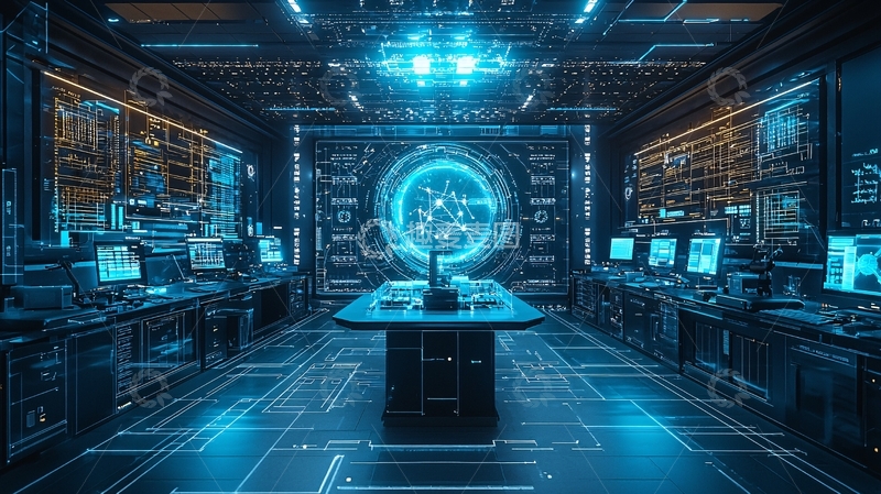 高清大图下载【趣麦麦图】未来科技感控制室